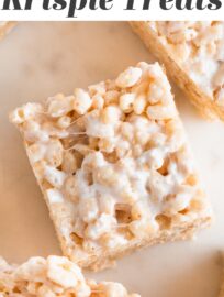 Better than the back-of-the-box, these Brown Butter Rice Krispie Treats are thick, chewy, and extra delicious, thanks to nutty browned butter, a pinch of sea salt, and bonus pockets of soft marshmallows swirled throughout. Don't worry: they're every bit as quick and easy to make as the original.