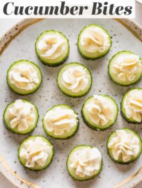 Boursin Cucumber Bites are a quick and easy appetizer that look pretty, taste delicious, and provide some variety from typical party foods. You'll love the contrast of crisp cucumber with creamy garlic- and herb-infused cheese. They can be made up to six hours ahead of time.