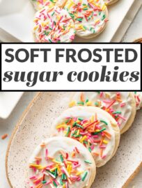 The BEST Soft Frosted Sugar Cookies!! These melt in your mouth, with a tender crumb and buttery flavor, and are every bit as beautiful as store-bought!