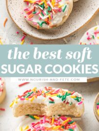 The BEST Soft Frosted Sugar Cookies!! These melt in your mouth, with a tender crumb and buttery flavor, and are every bit as beautiful as store-bought!