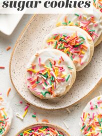 The BEST Soft Frosted Sugar Cookies!! These melt in your mouth, with a tender crumb and buttery flavor, and are every bit as beautiful as store-bought!