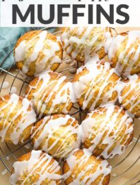 Perfectly moist and tender lemon poppy seed muffins make for a bright and sunny breakfast or snack! This quick and easy recipe uses Greek yogurt and pantry staples to deliver soft muffins infused with fresh lemon flavor, with a simple lemon glaze for even more flavor. Freezer-friendly, too!