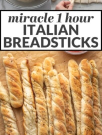 Learn how to make the most incredible soft breadsticks at home in just one hour. Once you see how delicious and easy these are, you'll crave your own homemade breadsticks all the time!