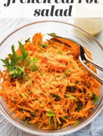 This French carrot salad recipe is simple, fresh, delicious, and healthy! Grated carrots, fresh parsley, and an easy honey Dijon dressing make the magic.