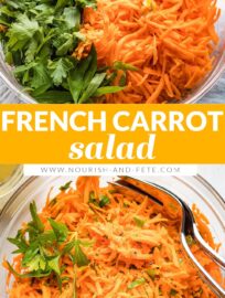 This French carrot salad recipe is simple, fresh, delicious, and healthy! Grated carrots, fresh parsley, and an easy honey Dijon dressing make the magic.