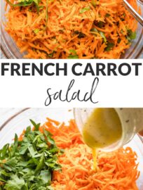 This French carrot salad recipe is simple, fresh, delicious, and healthy! Grated carrots, fresh parsley, and an easy honey Dijon dressing make the magic.