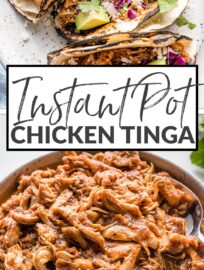 When you want restaurant-quality tacos at home, turn to this Instant Pot Chicken Tinga. It comes together fast, has the most amazing flavor, and is perfect in everything from tacos to burritos to salads to bowls.