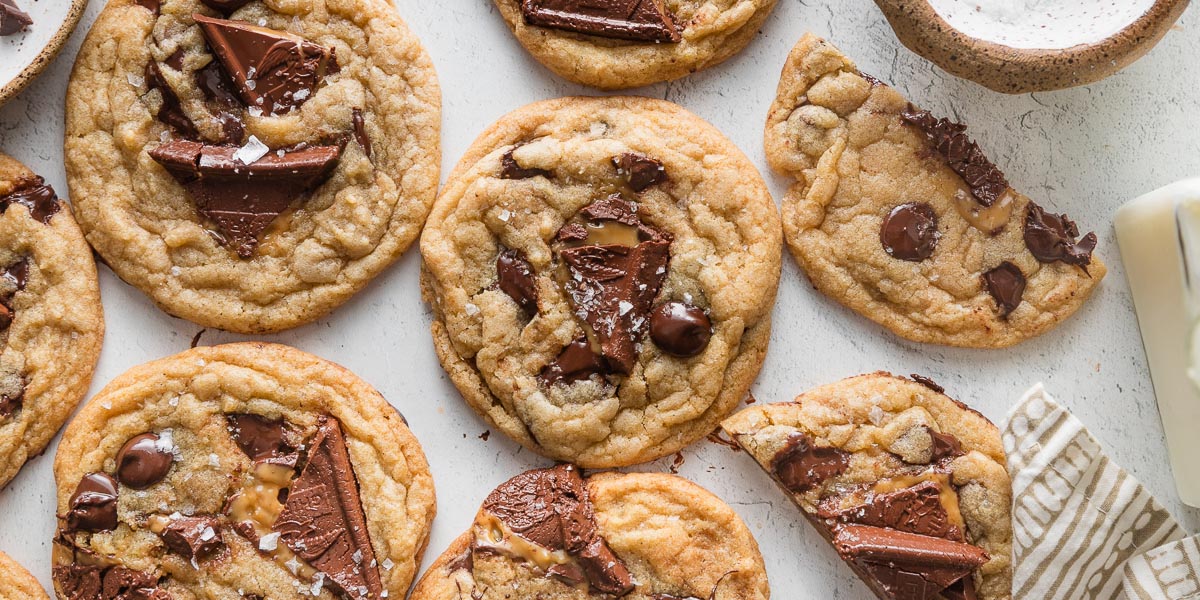 Salted Caramel Chocolate Chip Cookies - Nourish and Fete