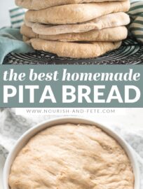 This super simple Whole Wheat Pita Bread blows store-bought versions out of the water! With an unbelievably soft, fluffy texture, a slightly sweet taste, and beautiful pockets, this is the only homemade pita recipe you need.