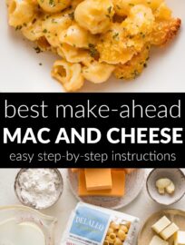 This Creamy Baked Mac and Cheese is comfort food at its most luxurious, a family favorite my kids request at every holiday and for countless family dinners when we all want something cozy. It's got a combination of cheeses melted into a rich, creamy sauce and tucked under a crisp breadcrumb topping. I love the super easy make ahead option, as well.
