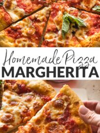 Craving a pizza night? This easy recipe for a Homemade Margherita Pizza works perfectly with a standard oven and everyday ingredients. The simple yet flavorful sauce and straightforward method will give you the confidence and the delicious results that make you want to make your own pizza over and over again.