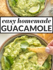 This Perfect Guacamole Recipe is simple, straightforward, and incredibly delicious. It takes only 10 minutes to make and is the perfect classic appetizer to make for Cinco de Mayo, game day, or any Mexican-inspired meal.