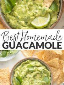 This Perfect Guacamole Recipe is simple, straightforward, and incredibly delicious. It takes only 10 minutes to make and is the perfect classic appetizer to make for Cinco de Mayo, game day, or any Mexican-inspired meal.