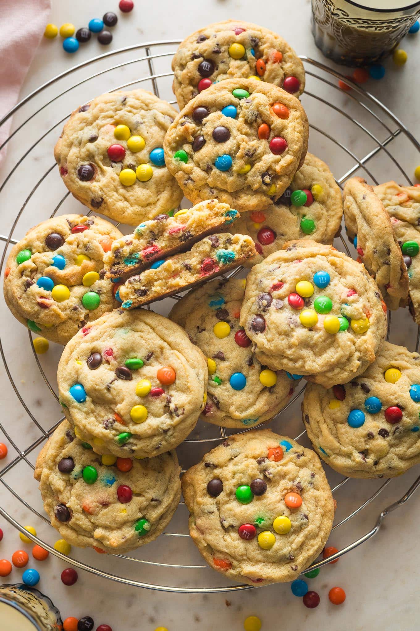 Chocolate Chip Mini M&M Cookies - Nourish and Fete