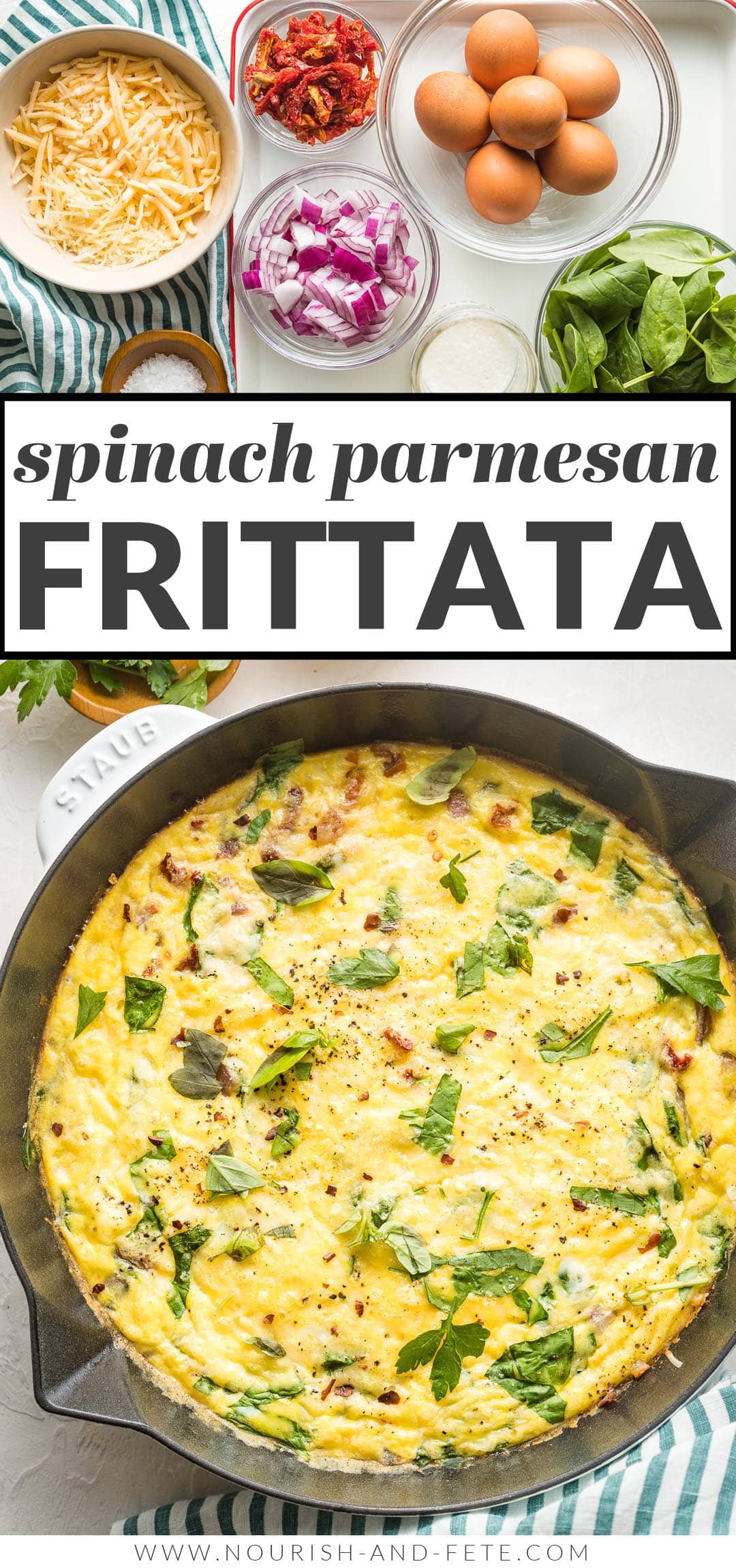 Spinach Parmesan Frittata Best for Brunch or Dinner! Nourish and Fete