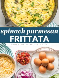This spinach parmesan frittata is easy to make and super flavorful, perfect for any meal from brunch to dinner, and ready in about 25 minutes!
