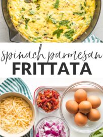 This spinach parmesan frittata is easy to make and super flavorful, perfect for any meal from brunch to dinner, and ready in about 25 minutes!