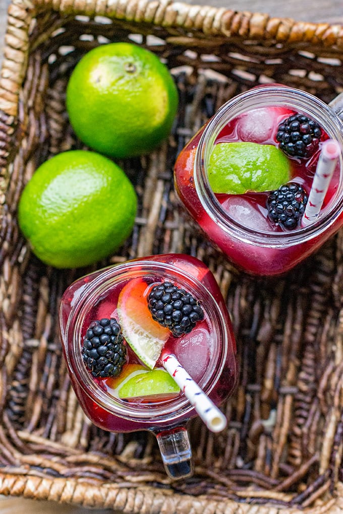 Blackberry lime margaritas are a great summer cocktail, and the perfect drink for your BBQ, cookout, or summer celebration.