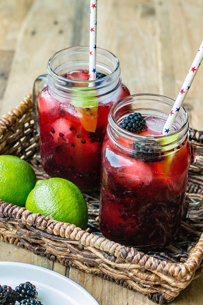 Blackberry lime margaritas are a great summer cocktail, and the perfect drink for your BBQ, cookout, or summer celebration.