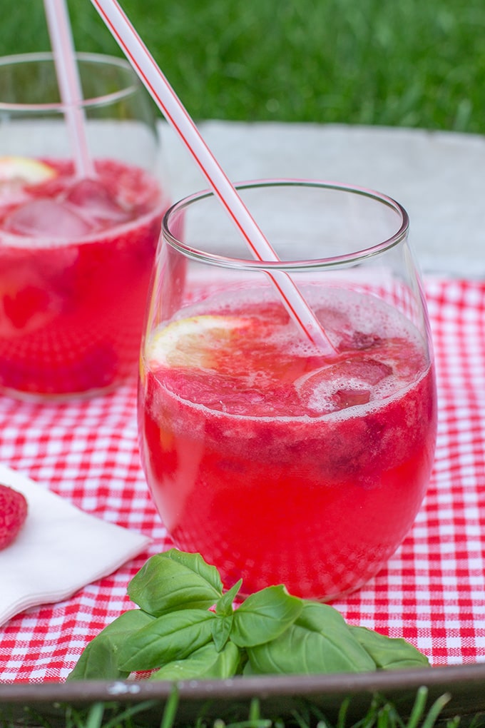 Sparkling raspberry lemonade is the most refreshing, simple, homemade summer drink!