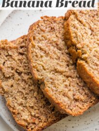 This is the banana bread recipe my family requests again and again - moist, tender, and bursting with banana flavor, thanks to the use of five (!!) entire bananas in one loaf.