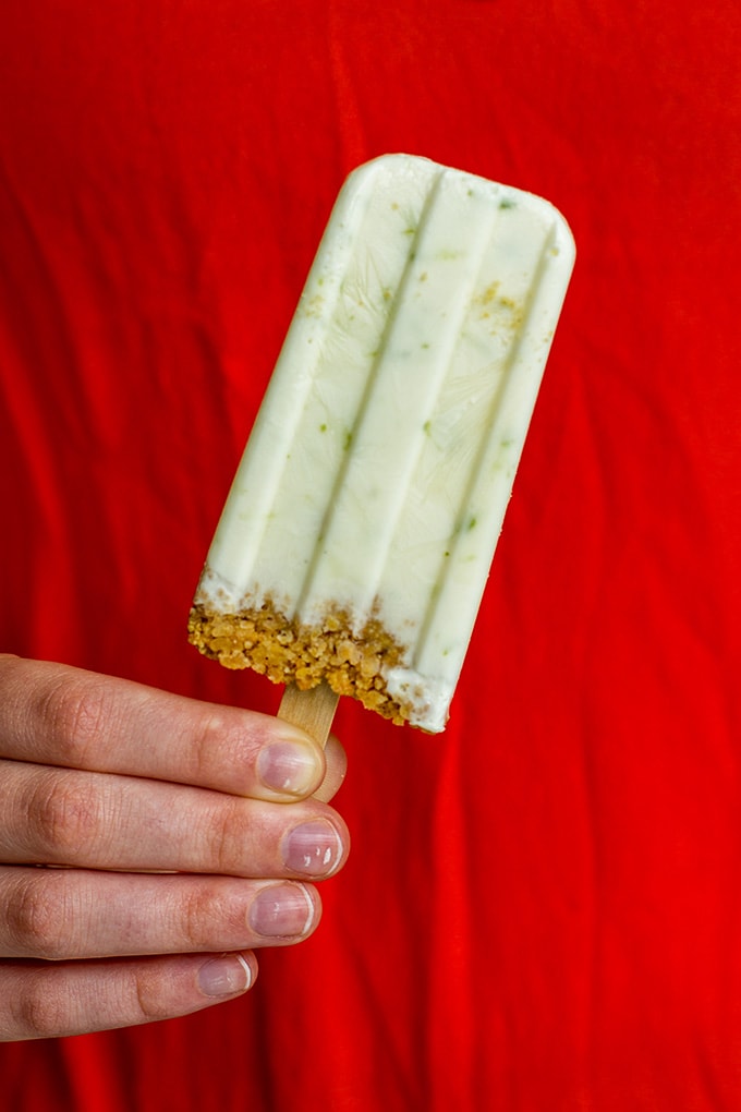 Key lime pie popsicles | Wholesome citrus popsicles with Greek yogurt, naturally-sweetened with honey, sugar-free.