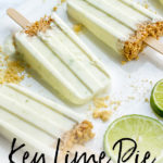 Key lime pie popsicles with Greek yogurt, honey, and a small graham cracker crust make a luscious and healthy summer treat, perfect for kids of all ages! #popsicles #keylimepie #summerdesserts