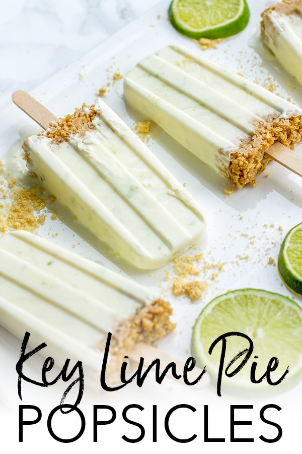 Key lime pie popsicles with Greek yogurt, honey, and a small graham cracker crust make a luscious and healthy summer treat, perfect for kids of all ages! #popsicles #keylimepie #summerdesserts