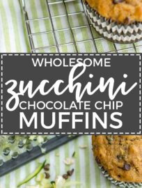 Zucchini chocolate chip muffins made with wholesome ingredients. Perfect for busy mornings, snacks, and encouraging toddlers to eat some green veggies!