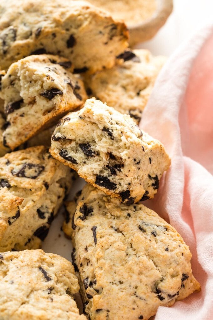 Close up of the inside of a scone.