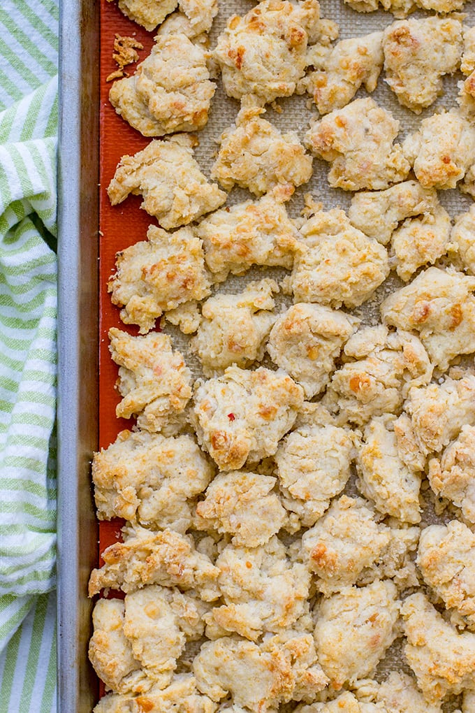 Savory parmesan biscuit crumble chicken pot pie | Ultimate comfort food, chicken pot pie with carrots, celery, mushrooms, a creamy roux, and a simple biscuit topping. #chickenpotpie #comfortfood