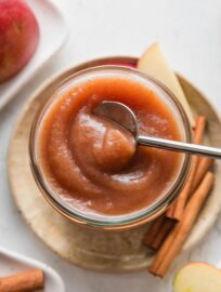 Instant Pot Apple Butter is easy to make and richly spiced with brown sugar, vanilla, cinnamon, cloves, and cardamom for an essential fall treat. Enjoy the apple butter as a spread on toast, mixed into oatmeal or yogurt, or baked into cinnamon rolls, French toast, or cookies. This is a fantastic way to use an excess of apples!