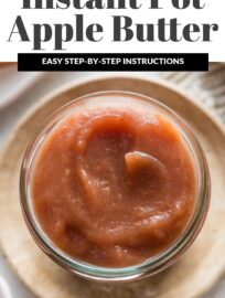 Instant Pot Apple Butter is easy to make and richly spiced with brown sugar, vanilla, cinnamon, cloves, and cardamom for an essential fall treat. Enjoy the apple butter as a spread on toast, mixed into oatmeal or yogurt, or baked into cinnamon rolls, French toast, or cookies. This is a fantastic way to use an excess of apples!