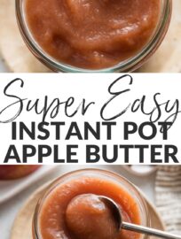Instant Pot Apple Butter is easy to make and richly spiced with brown sugar, vanilla, cinnamon, cloves, and cardamom for an essential fall treat. Enjoy the apple butter as a spread on toast, mixed into oatmeal or yogurt, or baked into cinnamon rolls, French toast, or cookies. This is a fantastic way to use an excess of apples!