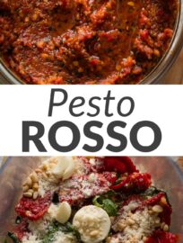 Homemade sun-dried tomato pesto is surprisingly quick and easy to make for something that feels elevated and adds big, bold, instant flavor to your favorite Italian-inspired dips, pastas, pizza, sauce, and soup. Grab a jar of sun-dried tomatoes, obviously, plus pesto basics like basil, garlic, and Parmesan, and you'll have this blitzed together in no time.