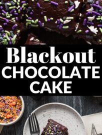 Our family's all-time favorite Chocolate Buttermilk Cake gets dressed up for Halloween with blackout cocoa, blackout frosting, and a generous dusting of spooky sprinkles. Whip this up for a pre-Halloween party but beware: I find it devilishly hard to put down the fork.