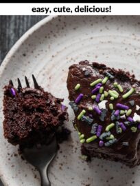 Our family's all-time favorite Chocolate Buttermilk Cake gets dressed up for Halloween with blackout cocoa, blackout frosting, and a generous dusting of spooky sprinkles. Whip this up for a pre-Halloween party but beware: I find it devilishly hard to put down the fork.