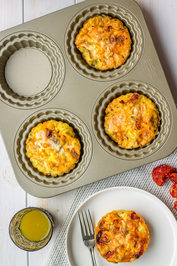 Chorizo SunDried Tomato Mini Frittatas Nourish and Fete