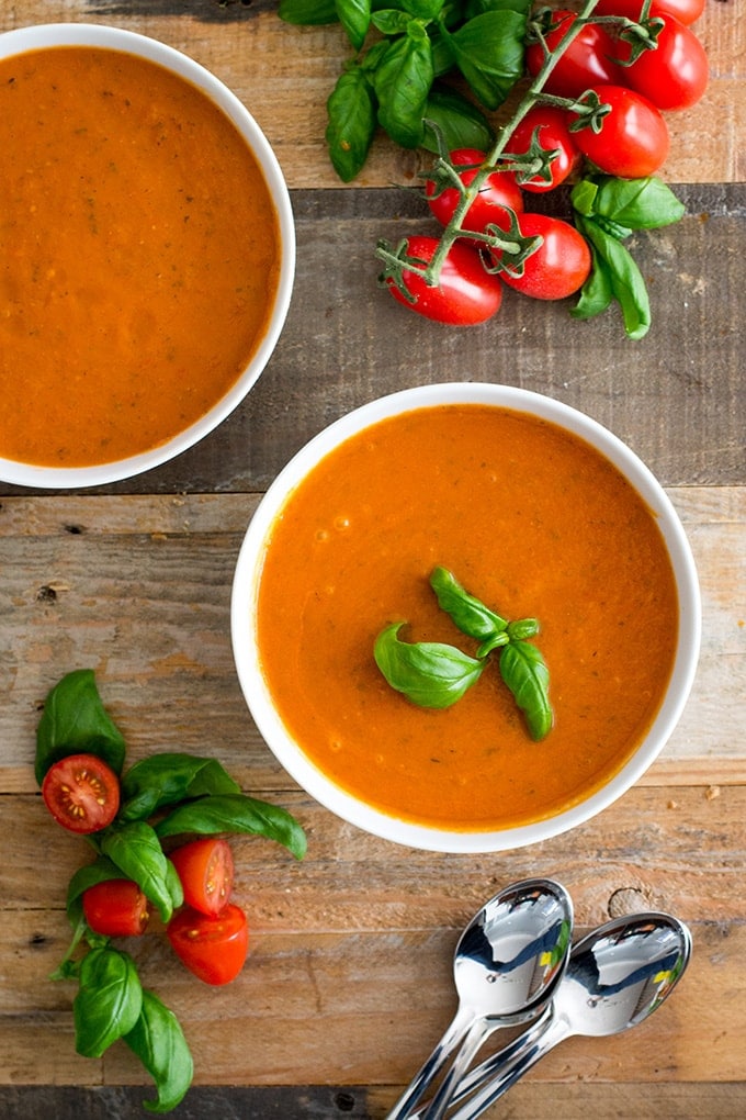 Creamy Roasted Tomato Basil Soup Nourish and Fete