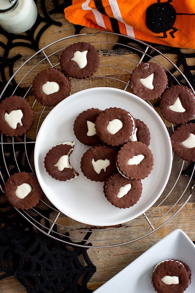 Spooky Chocolate Linzer Cookies Nourish and Fete