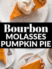 This ultimate Bourbon Molasses Pumpkin Pie delivers an extra dimension of flavor and a rich, custard-like texture for a truly delicious spin on the classic. Serve with whipped cream and a dusting of cinnamon to put your holiday celebration over the top.