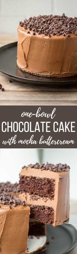 One-bowl mini chocolate cake with mocha buttercream | A sweet, tiny dessert, mixed by hand in one bowl, perfect for chocolate lovers! #minicake #onebowl #chocolatecake