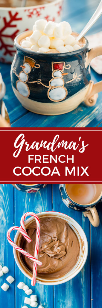 Classic French cocoa mix | A family recipe straight from Grandma for easy-to-make homemade hot cocoa. #hotchocolate #hotcocoa #frenchcocoa