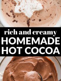 This easy Homemade Hot Cocoa Mix yields mugs that are extra rich and delicious. Make a big batch of the creamy base, then store in the refrigerator or freezer and scoop into mugs with warm milk for a warm treat on demand.