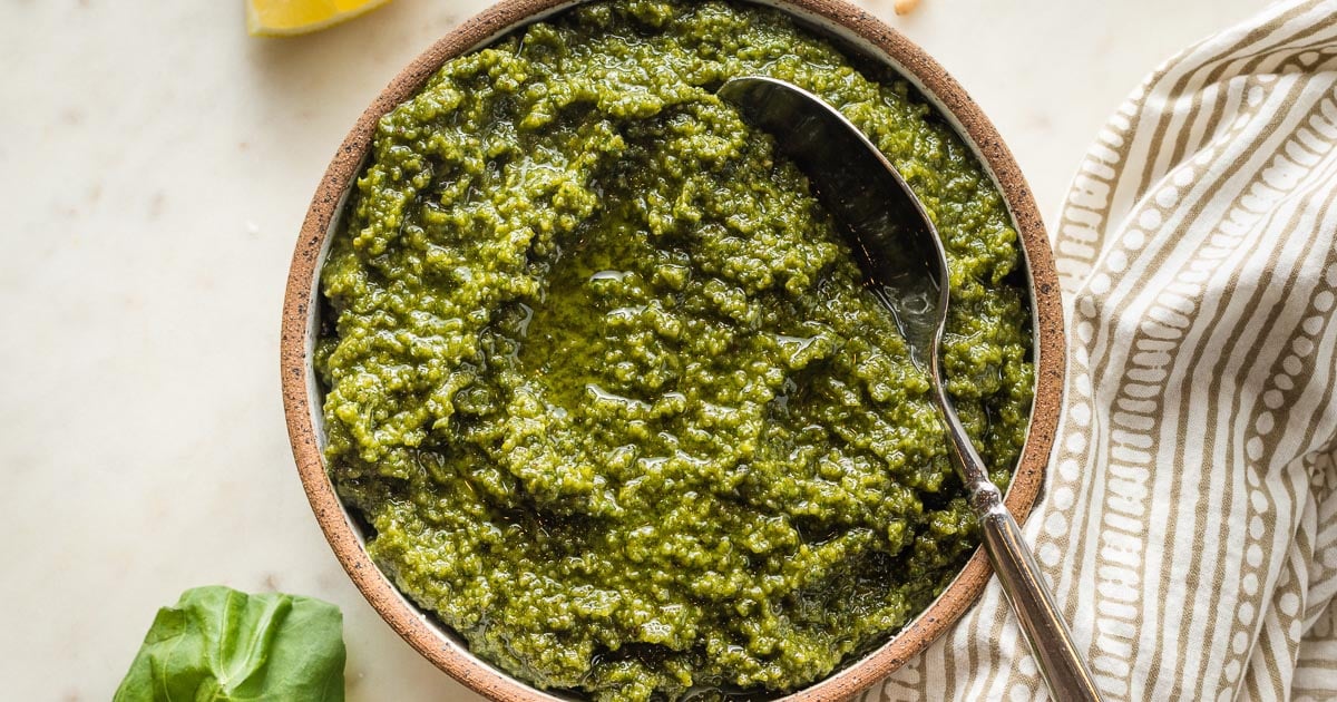 Basil Pesto With Lemon Zest - Nourish and Fete