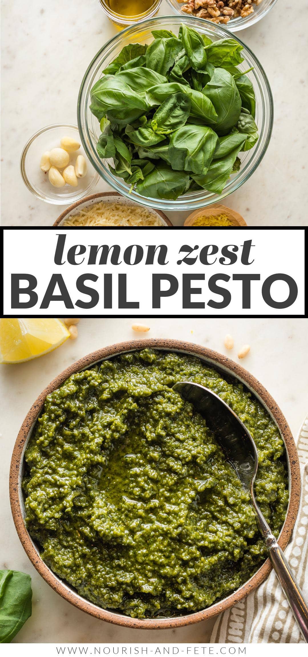 Basil Pesto With Lemon Zest Nourish and Fete