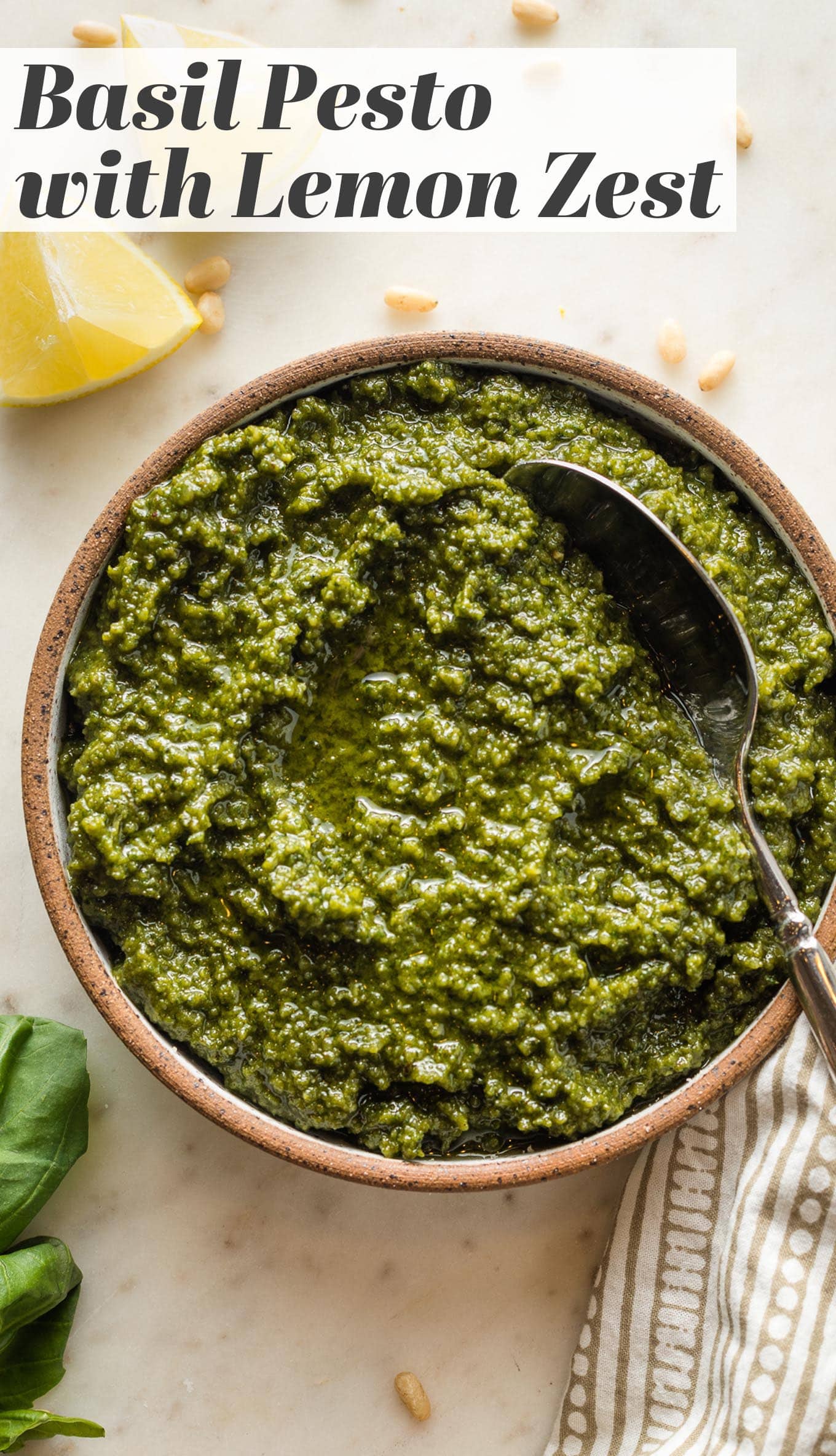 Basil Pesto With Lemon Zest Nourish and Fete