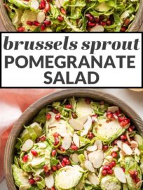 This shaved Brussels sprout pomegranate salad is simple yet elegant, full of flavor and texture, and perfect to enjoy all fall and winter.