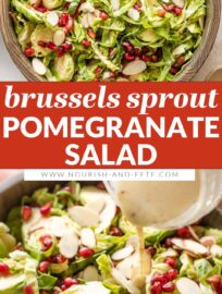 This shaved Brussels sprout pomegranate salad is simple yet elegant, full of flavor and texture, and perfect to enjoy all fall and winter.