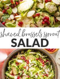 This shaved Brussels sprout pomegranate salad is simple yet elegant, full of flavor and texture, and perfect to enjoy all fall and winter.